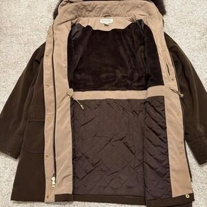 90s Vintage Preston & York Hooded Parka Coat | Brown | Large